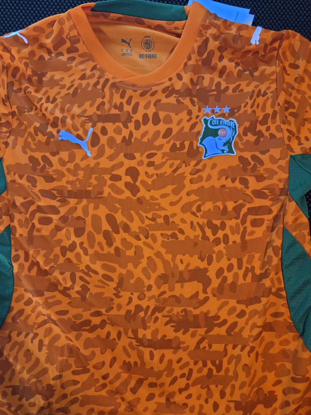 Puma Orange and Green Cote Divoire  Men's Soccer Jersey